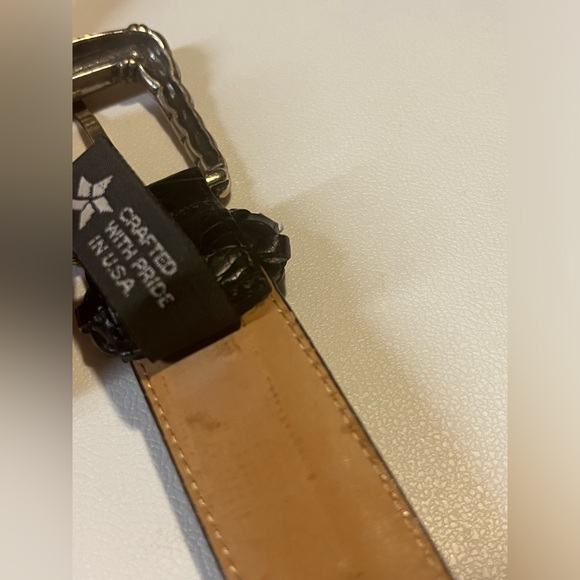 Vintage Brighton Black Leather Bit Belt Size M Silver Tone Style 22403 1996 - Picture 3 of 15